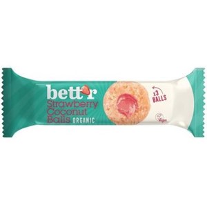 KULKI KOKOSOWE Z NADZIENIEM TRUSKAWKOWYM BEZGLUTENOWE BIO (3 x 15 g) 45 g - BETT'R