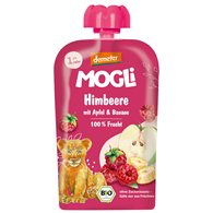 MUS JABŁKO - BANAN - MALINA BEZ DODATKU CUKRÓW OD 1 ROKU DEMETER BIO 100 g - MOGLI