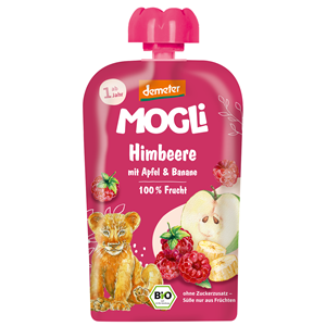 MUS JABŁKO - BANAN - MALINA BEZ DODATKU CUKRÓW OD 1 ROKU DEMETER BIO 100 g - MOGLI