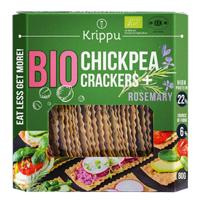 KRAKERSY PROTEINOWE Z CIECIERZYCY Z ROZMARYNEM BIO 80 g - KRIPPU