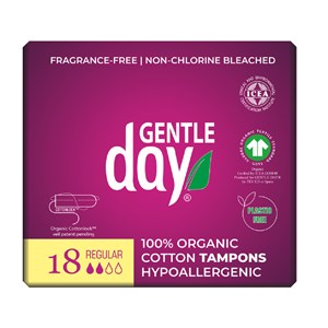 TAMPONY ZE 100 % BAWEŁNY EKOLOGICZNEJ - REGULAR 18 szt. - GENTLE DAY