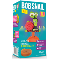 PRZEKĄSKA ROLL EAT & PLAY JABŁKO - GRUSZKA Z ZABAWKĄ BEZGLUTENOWA 20 g - BOB SNAIL