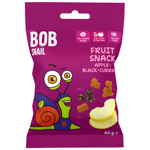 ŻELKI JABŁKO - CZARNA PORZECZKA BEZ ŻELATYNY BEZGLUTENOWE 40 g - BOB SNAIL