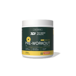 PRE-WORKOUT O SMAKU POMARAŃCZY I MANGO BEZGLUTENOWA 345 g - THE GREEN ATHLETE