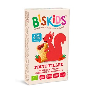 CIASTECZKA Z NADZIENIEM TRUSKAWKOWYM OD 3 ROKU BIO 120 g - BISKIDS