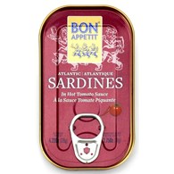 SARDYNKI PORTUGALSKIE W PIKANTNYM SOSIE POMIDOROWYM 120 g (78 g) - BON APPETIT