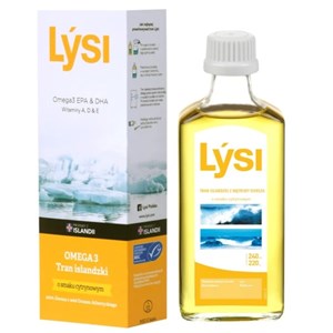 TRAN ISLANDZKI MSC OMEGA-3 (1080 mg) O SMAKU CYTRYNOWYM 240 ml - LYSI