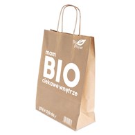 TORBA NA ZAKUPY (PAPIEROWA DUŻA) Z LOGO BIO PLANET (31 cm x 12 cm x 41 cm)