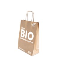 TORBA NA ZAKUPY (PAPIEROWA) Z LOGO BIO PLANET (24 cm x 11 cm x 32 cm)