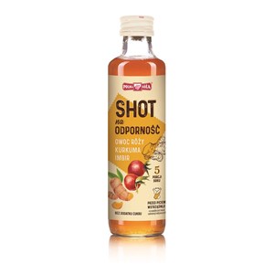 SHOT NA ODPORNOŚĆ OWOC RÓŻY - KURKUMA - IMBIR BEZ DODATKU CUKRÓW 250 ml - POLSKA RÓŻA