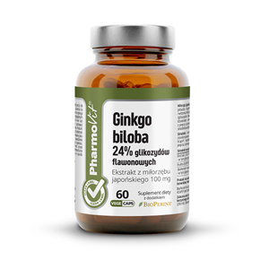 MIŁORZĄB JAPOŃSKI - GINKGO BILOBA EKSTRAKT (100 mg) BEZGLUTENOWY 60 KAPSUŁEK - PHARMOVIT (CLEAN LABEL)