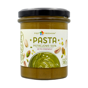 KREM Z PISTACJI 100 % BEZ DODATKU CUKRÓW BEZGLUTENOWY 180 g - PIĘĆ PRZEMIAN