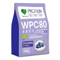 BIAŁKO SERWATKOWE O SMAKU JAGODOWYM (KONCENTRAT WPC 80) BEZ DODATKU CUKRÓW BIO 345 g - BE ORGANIC