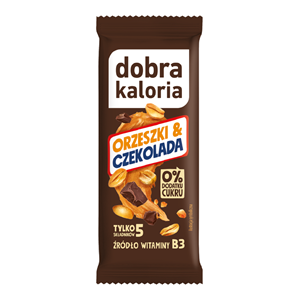 BATON DAKTYLOWY ORZESZKI & CZEKOLADA BEZ DODATKU CUKRÓW 35 g - DOBRA KALORIA