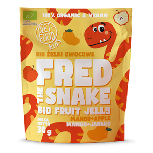 ŻELKI MANGO - JABŁKO BEZ ŻELATYNY BIO 30 g - DIET-FOOD (FRED THE SNAKE)