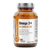 OMEGA-3 + WITAMINA D3 + K2 BEZGLUTENOWA 60 KAPSUŁEK - PHARMOVIT (CLEAN LABEL)