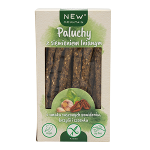 PALUCHY Z SIEMIENIEM LNIANYM, POMIDORAMI, CZOSNKIEM I BAZYLIĄ BEZGLUTENOWE 200 g - NEW MOUNTAIN