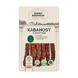 KABANOSY Z DZICZYZNĄ 100 g - FARMY  ROZTOCZA (NA ZAMÓWIENIE)