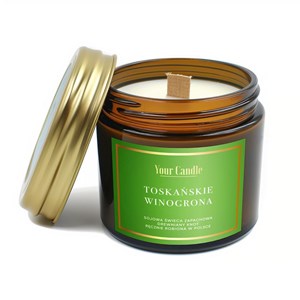 ŚWIECA SOJOWA ZAPACHOWA Z DREWNIANYM KNOTEM TOSKAŃSKIE WINOGRONA 120 ml - YOUR CANDLE