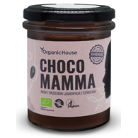 KREM Z ORZECHÓW LASKOWYCH Z CZEKOLADĄ BEZGLUTENOWY BIO 180 g - ORGANICHOUSE (CHOCOMAMMA)