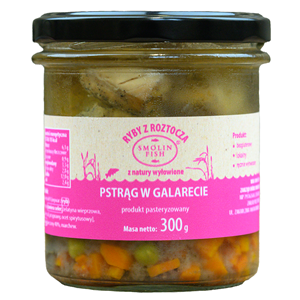 PSTRĄG W GALARECIE BEZGLUTENOWY 300 g - SMOLIN FISH (NA ZAMÓWIENIE)