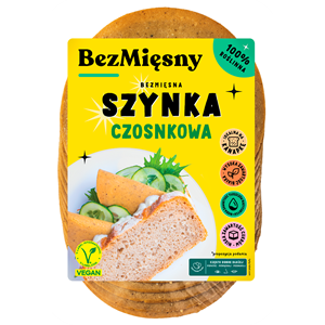 SZYNKA CZOSNKOWA ROŚLINNA PLASTRY 120 g - BEZMIĘSNY