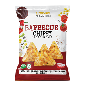 CHRUPKI PIRAMIDKI PROTEINOWE O SMAKU BBQ BEZGLUTENOWE 60 g - POPCROP