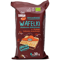 WAFELKI Z KREMEM KAKAOWO - ORZECHOWYM SŁODZONE DAKTYLAMI BIO (4 szt.) 120 g - ME GUSTO (SUPER FUDGIO)