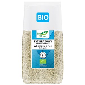RYŻ BRĄZOWY DŁUGOZIARNISTY BEZGLUTENOWY BIO 500 g - BIO PLANET