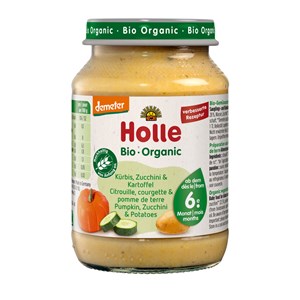 DYNIA Z CUKINIĄ I ZIEMNIAKAMI BEZ DODATKU CUKRÓW BEZGLUTENOWE OD 6 MIESIĄCA DEMETER BIO 190 g - HOLLE