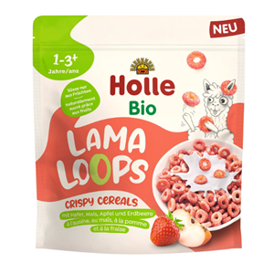 KÓŁKA ZBOŻOWE JABŁKOWO - TRUSKAWKOWA LAMA BEZ DODATKU CUKRÓW OD 1 ROKU BIO 125 g - HOLLE