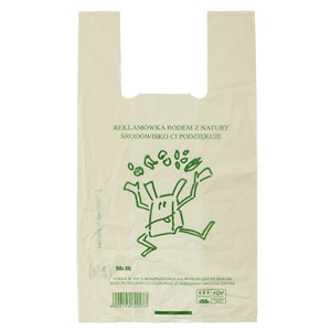 REKLAMÓWKA KOMPOSTOWALNA I BIODEGRADOWALNA ZE SKROBI KUKURYDZIANEJ 1 szt (50 cm x 27 cm) - BIODEGRADOWALNI