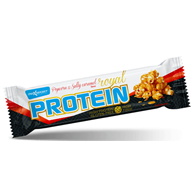 BATON PROTEINOWY O SMAKU SŁONEGO KARMELU I POPCORNU W POLEWIE KARMELOWEJ BEZGLUTENOWY 60 g - MAXSPORT