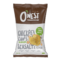 CHIPSY Z CIECIERZYCY Z SOLĄ MORSKĄ I CZARNYM PIEPRZEM BEZGLUTENOWE BIO 40 g - O'NEST