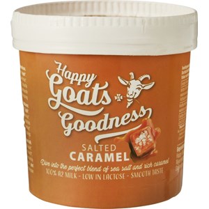 LODY O SMAKU KARMELOWYM Z SOSEM SŁONY KARMEL (Z KOZIEGO MLEKA) BIO 200 ml - HAPPY GOATS GOODNESS