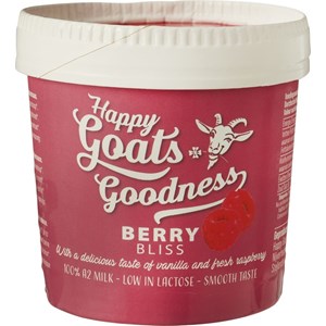 LODY WANILIOWE Z SOSEM MALINOWYM (Z KOZIEGO MLEKA) BIO 200 ml - HAPPY GOATS GOODNESS