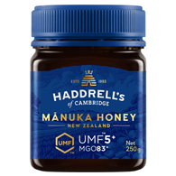 MIÓD MANUKA UMF 5+ MGO 83+ 250 g - HADDRELL'S OF CAMBRIDGE