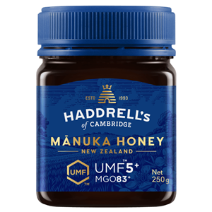 MIÓD MANUKA UMF 5+ MGO 83+ 250 g - HADDRELL'S OF CAMBRIDGE