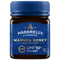 MIÓD MANUKA UMF 10+ MGO 261+ 250 g - HADDRELL'S OF CAMBRIDGE